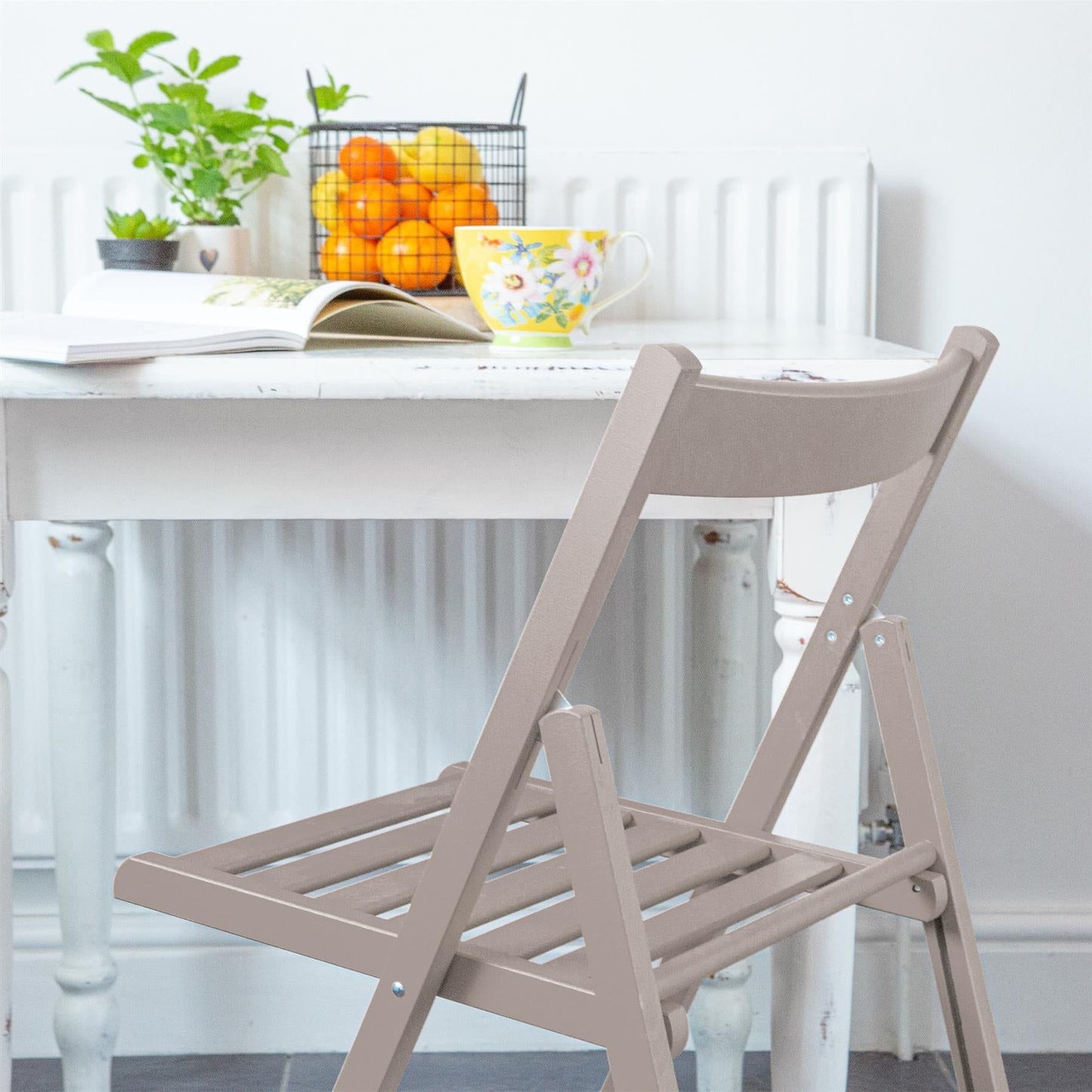 Dove Grey Beech Wood Folding Chair