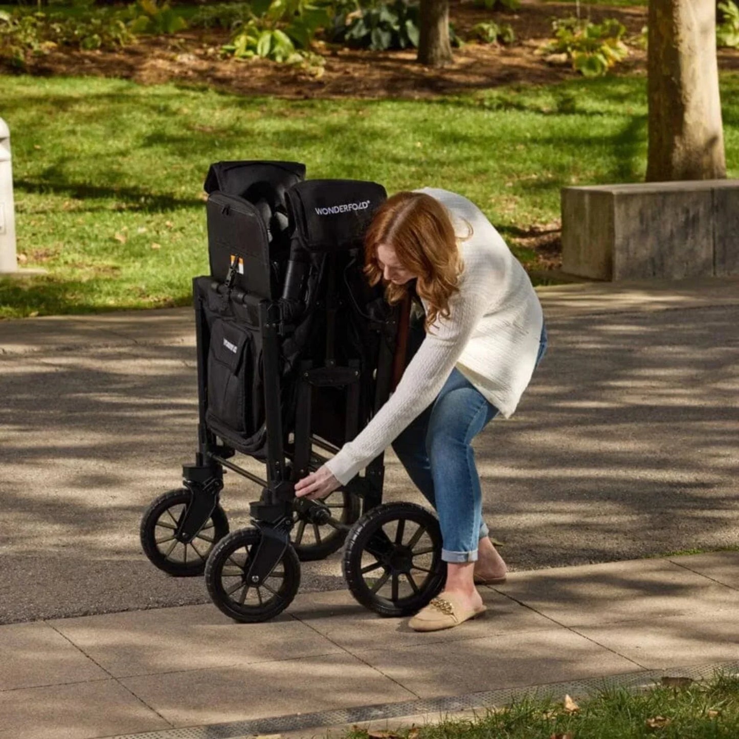 Wonderfold W2 Luxe Pro Stroller Wagon - Jet Black