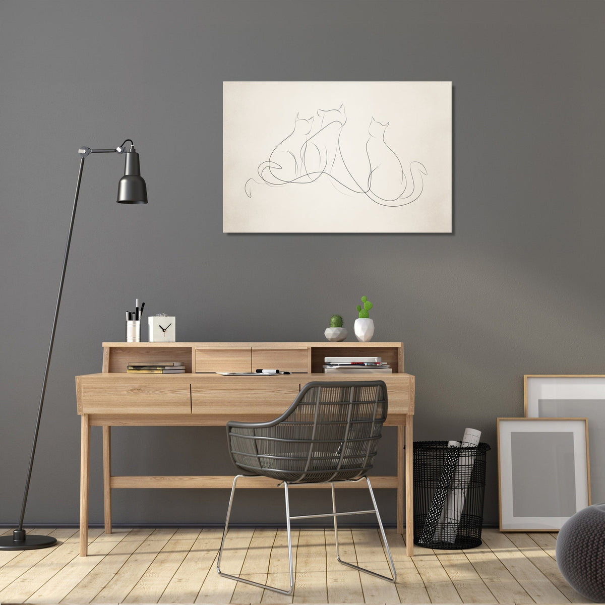 Three Cats Wave Canvas