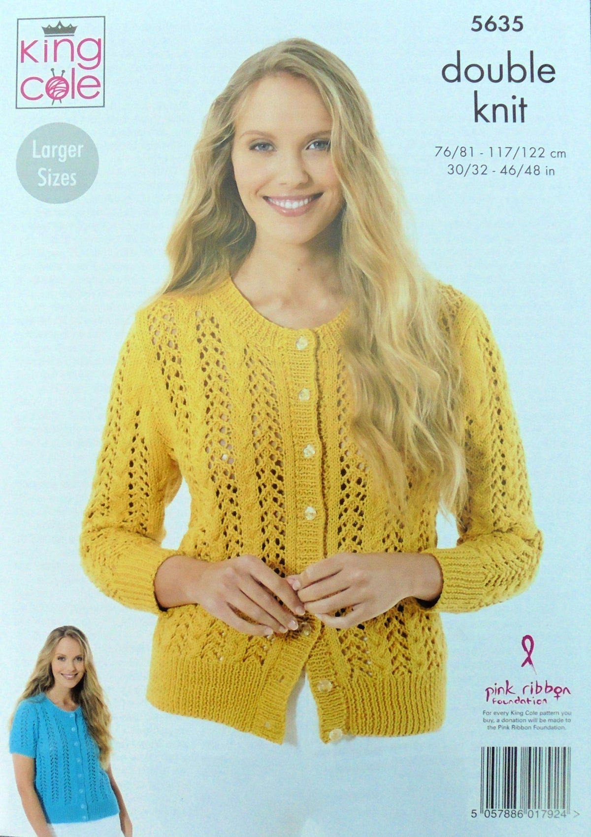 King Cole Knitting Pattern Ladies Lacy Cardigans and Jumper in Cottonsoft DK 5635 Multicoloured