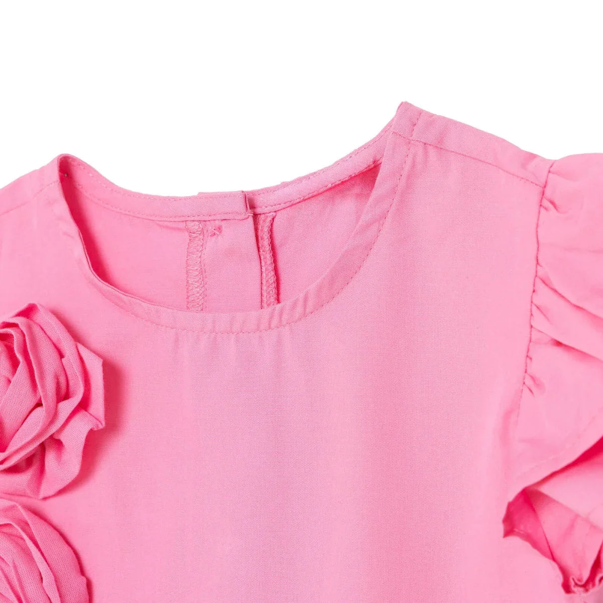 HelloBaby Girls Dress Flower Flower Garden Crew Neck Short Sleeve - Pink
