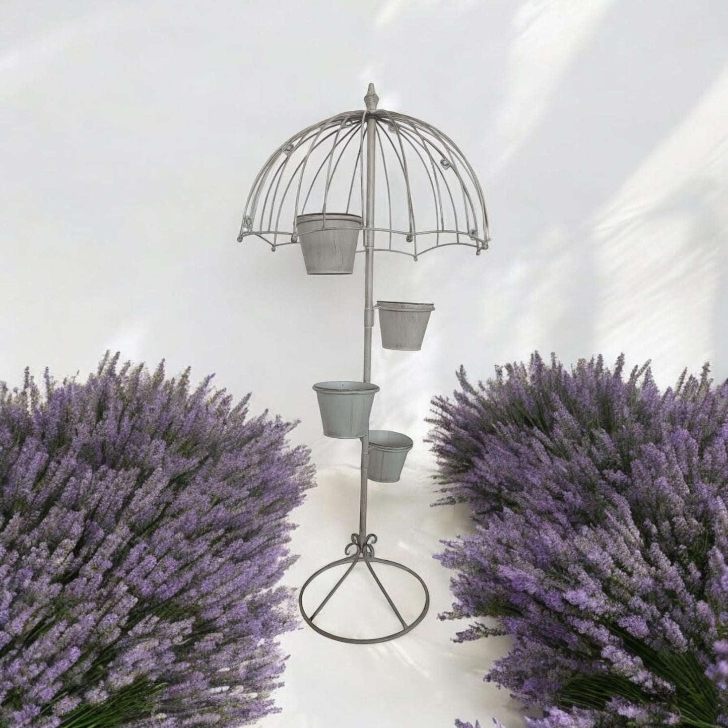 130CM CREAM METAL GARDEN PLANTER
