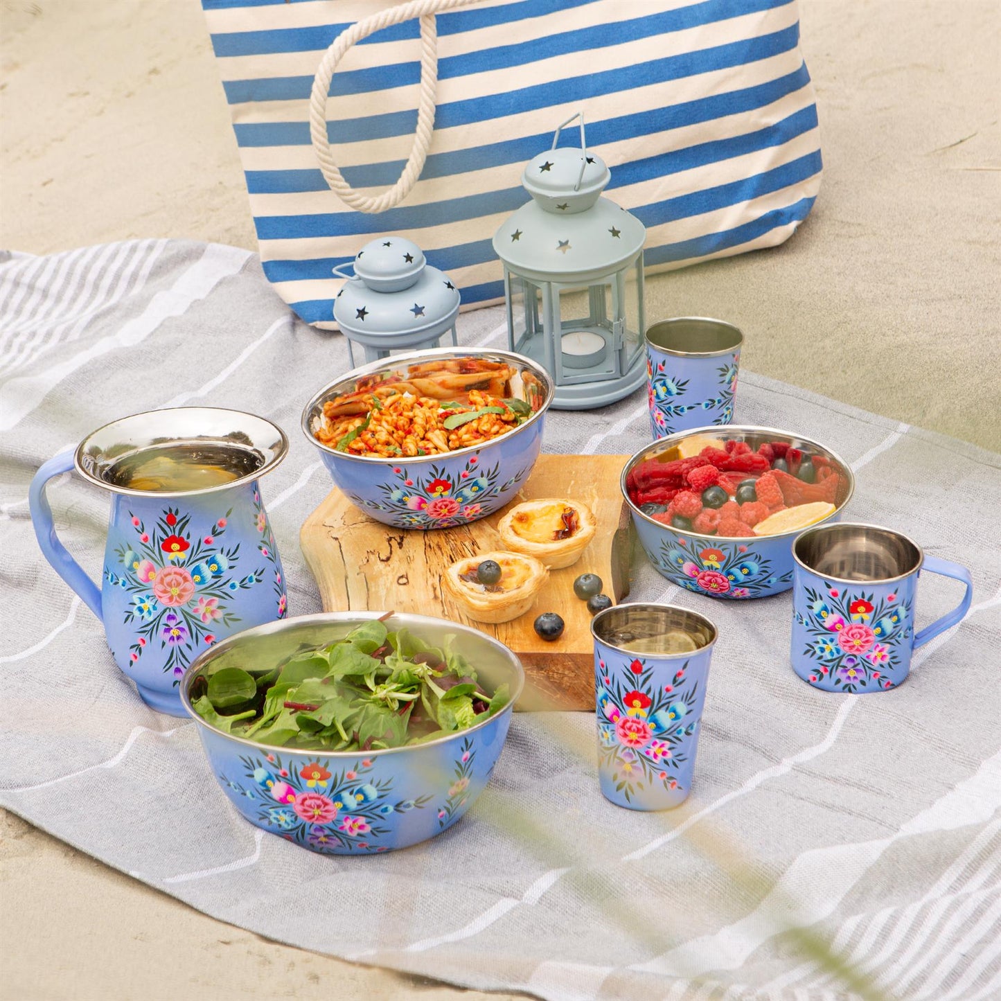 Pansy 18.5cm Stainless Steel Picnic Bowl