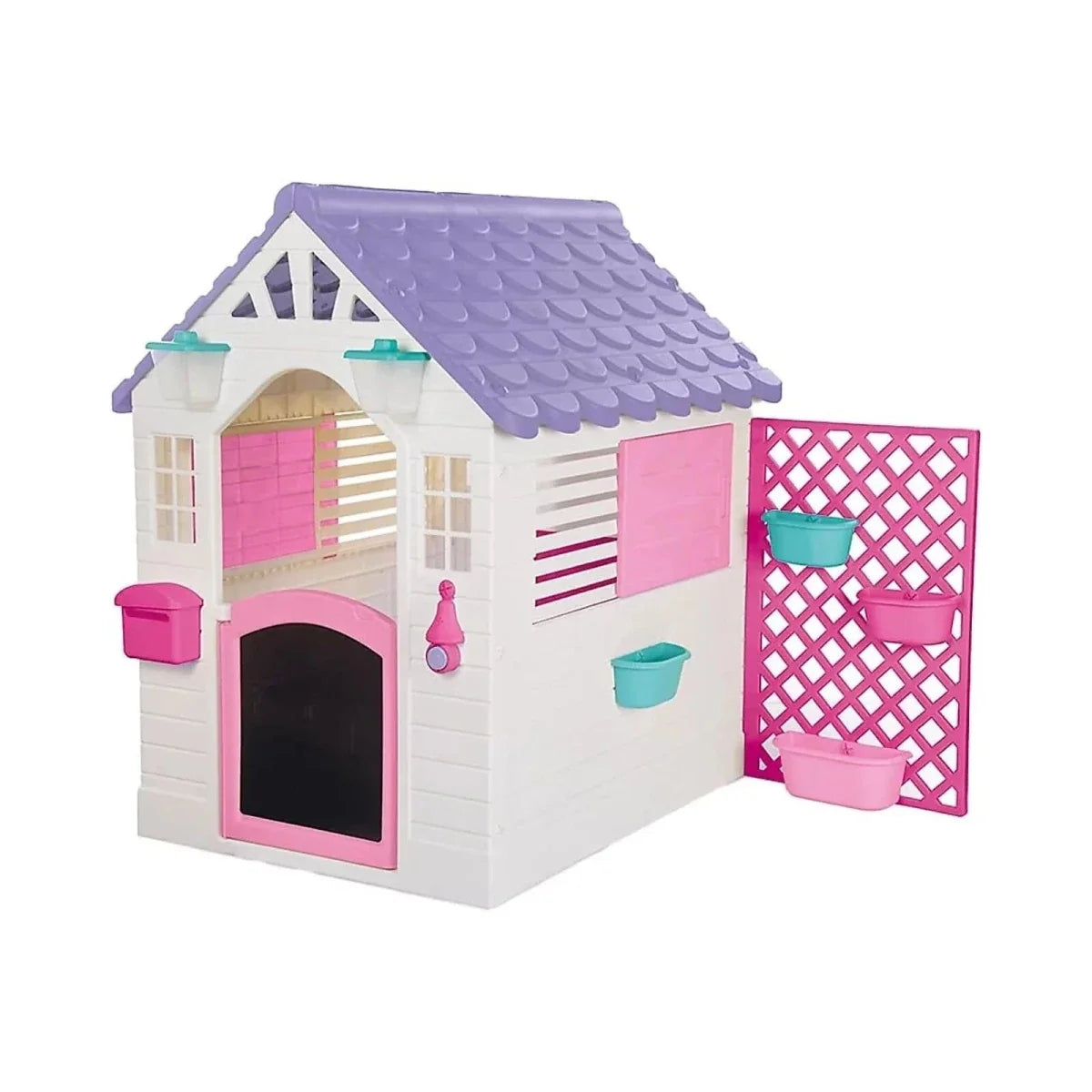 Dolu Deluxe Garden Playhouse with Fence – Pink
