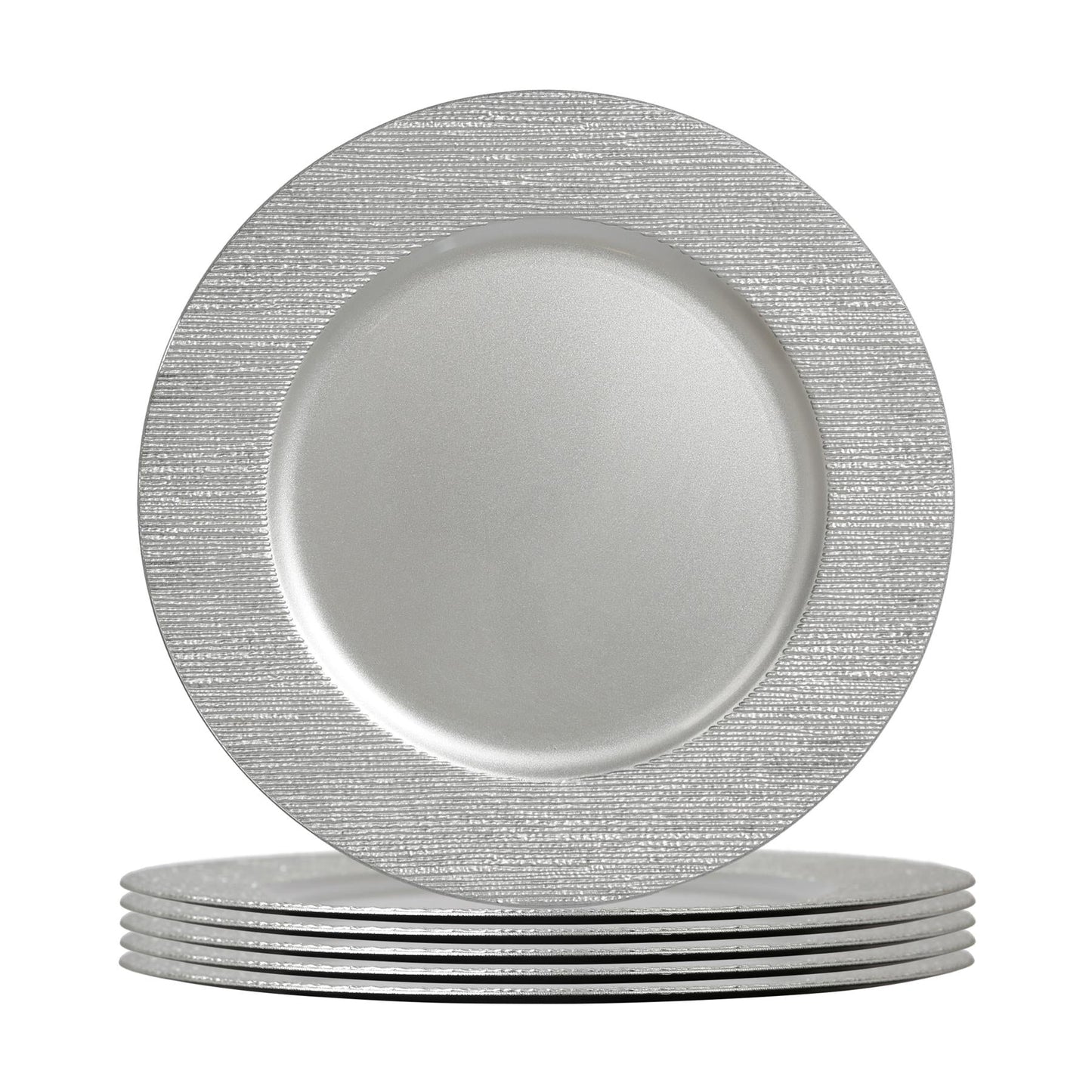 Round Ribbed Charger Plates - 33cm - Pack of 6