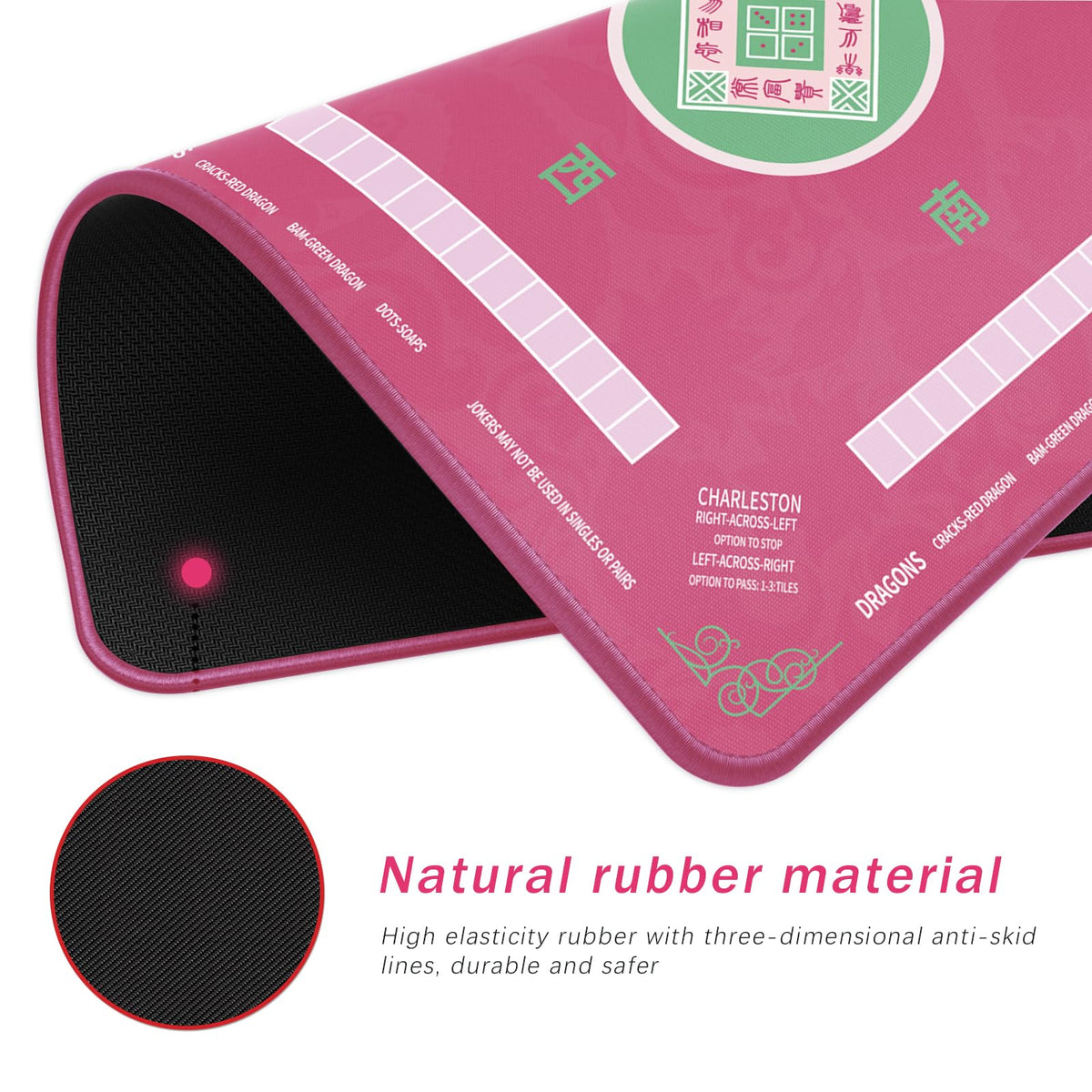 2F22E Mahjong Mat – Noise-Reducing, Non-Slip Table Mat 32.4 x 32.4 in (Pink)
