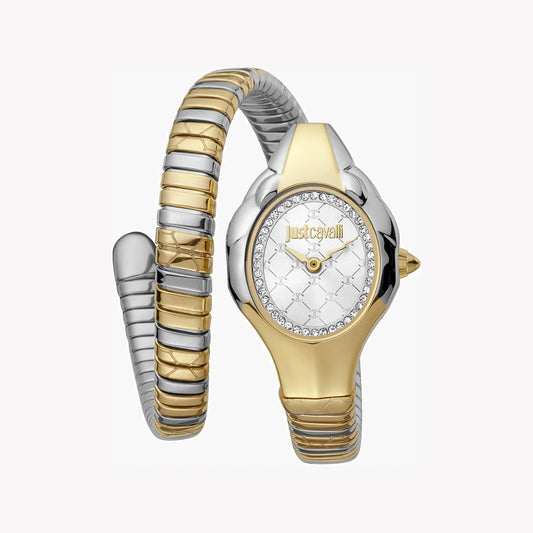 Just Cavalli Women's Silver & Gold Watch, Silver Dial Jc1l186m0055