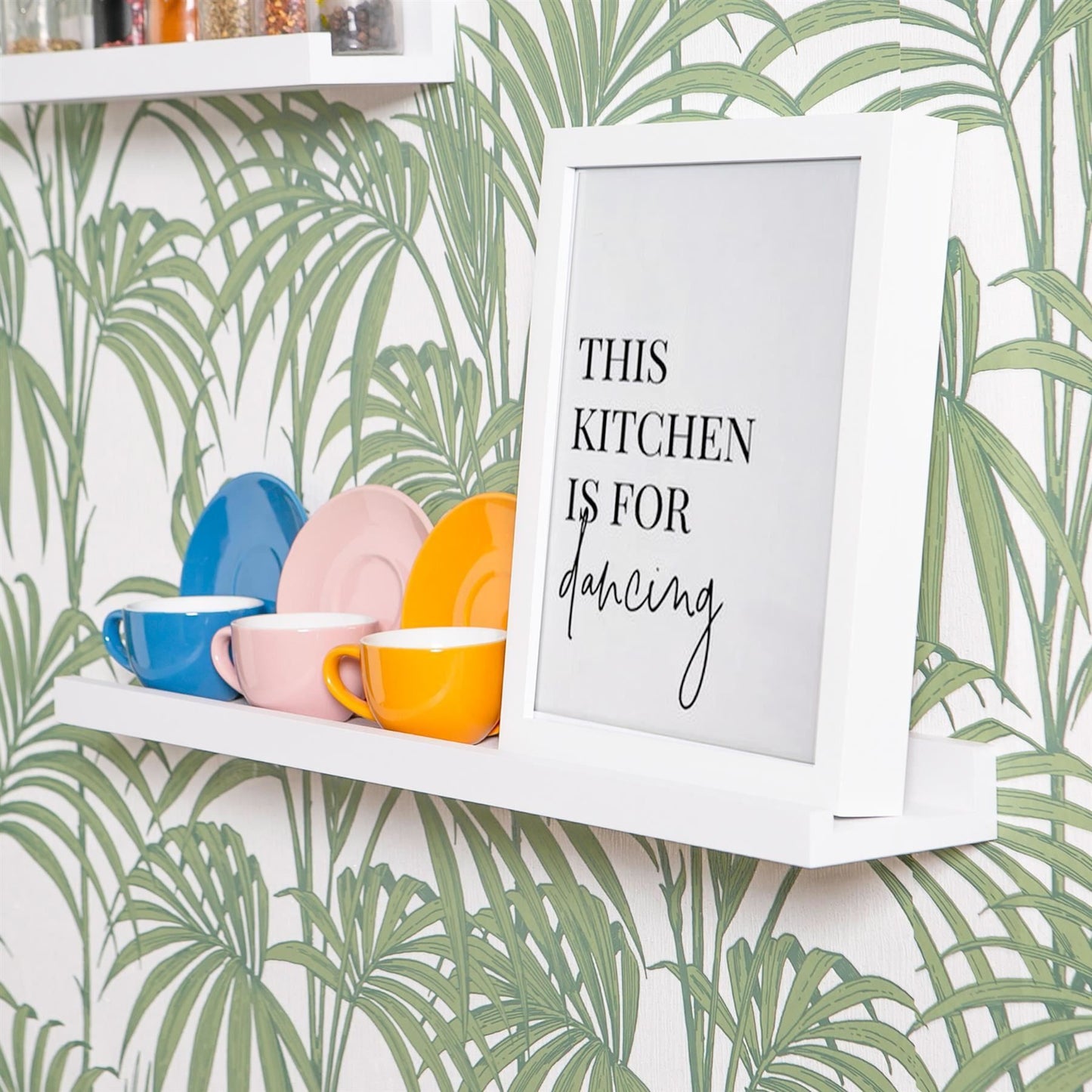 57cm White Floating Picture Ledge Shelves - Pack of Two