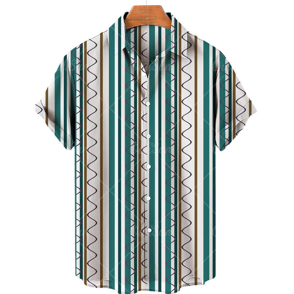 Men’s Summer Vintage V-Neck Shirt – Lightweight Casual Tee