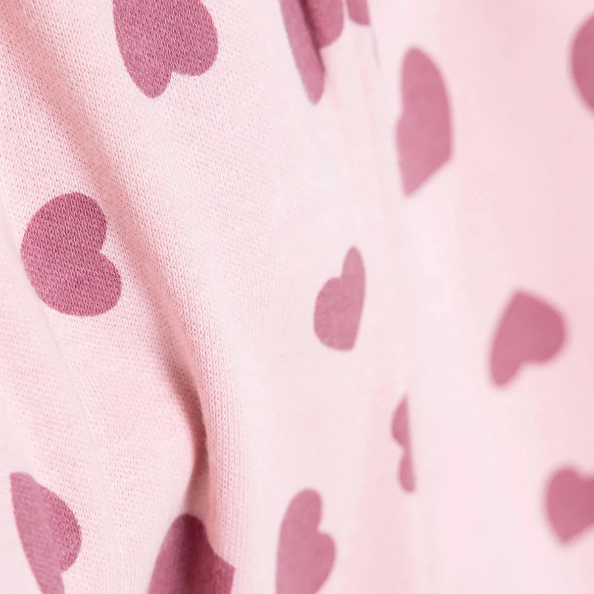 HelloBaby Girls Body-Footed Bottom-Hat Heart Crew Neck Long Leg Long Sleeve - Pink