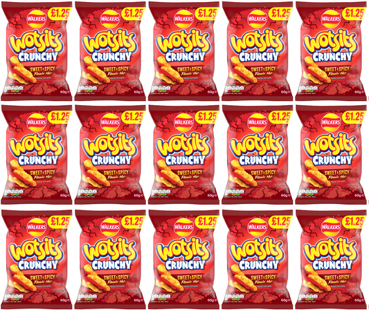 15 x Wotsits Crunchy Sweet & Spicy - 60GM