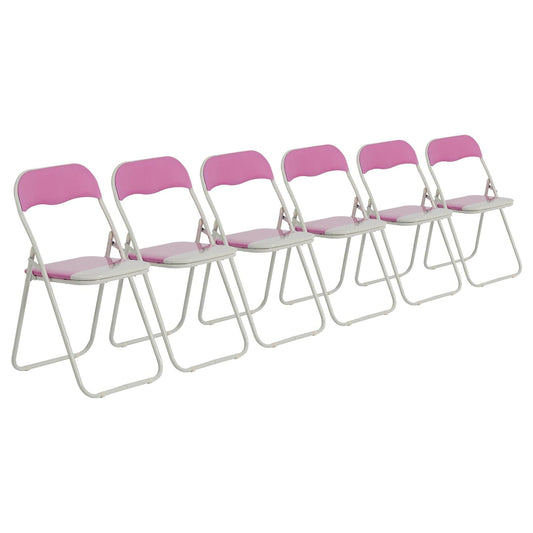 Pink Wave Padded Folding Chair - Pack of Six