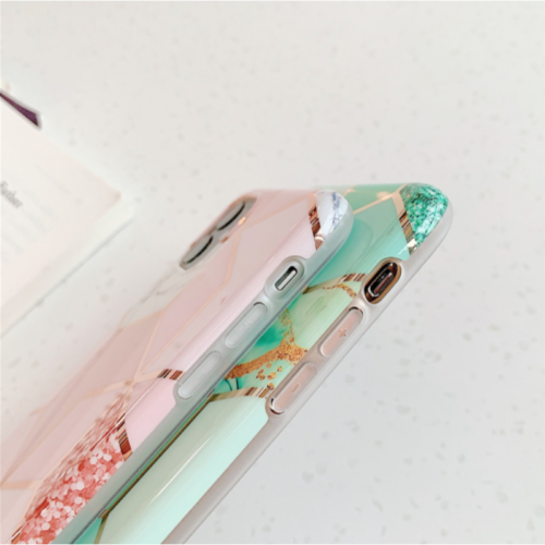 Marble Effect Soft TPU Green Case - For iPhone 11 Pro