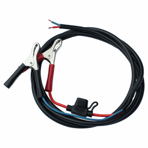 2M 2.5MMÂ² DUAL CORE BATTERY CABLE WITH CROCODILE CLIPS AND 5A FUSE