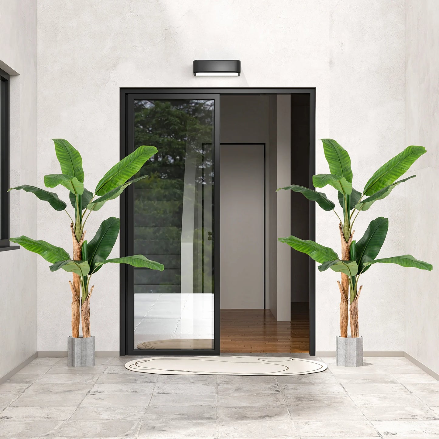 2 Pack 165cm Tall Artificial Banana Tree with 10 Large Leaves