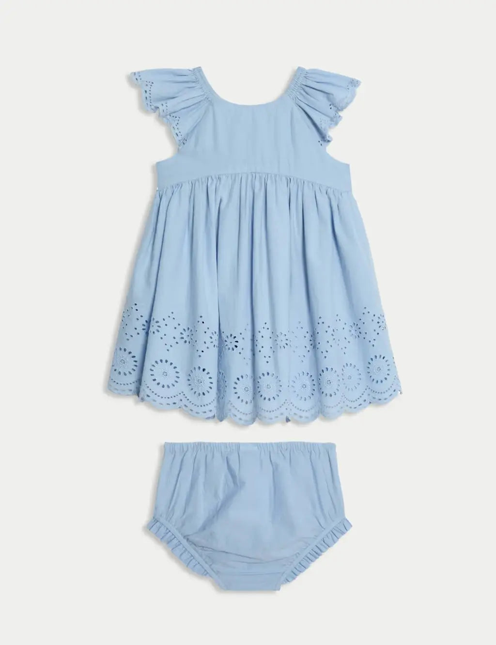 2pc Pure Cotton Broderie Outfit (0 Mths-3 Yrs)