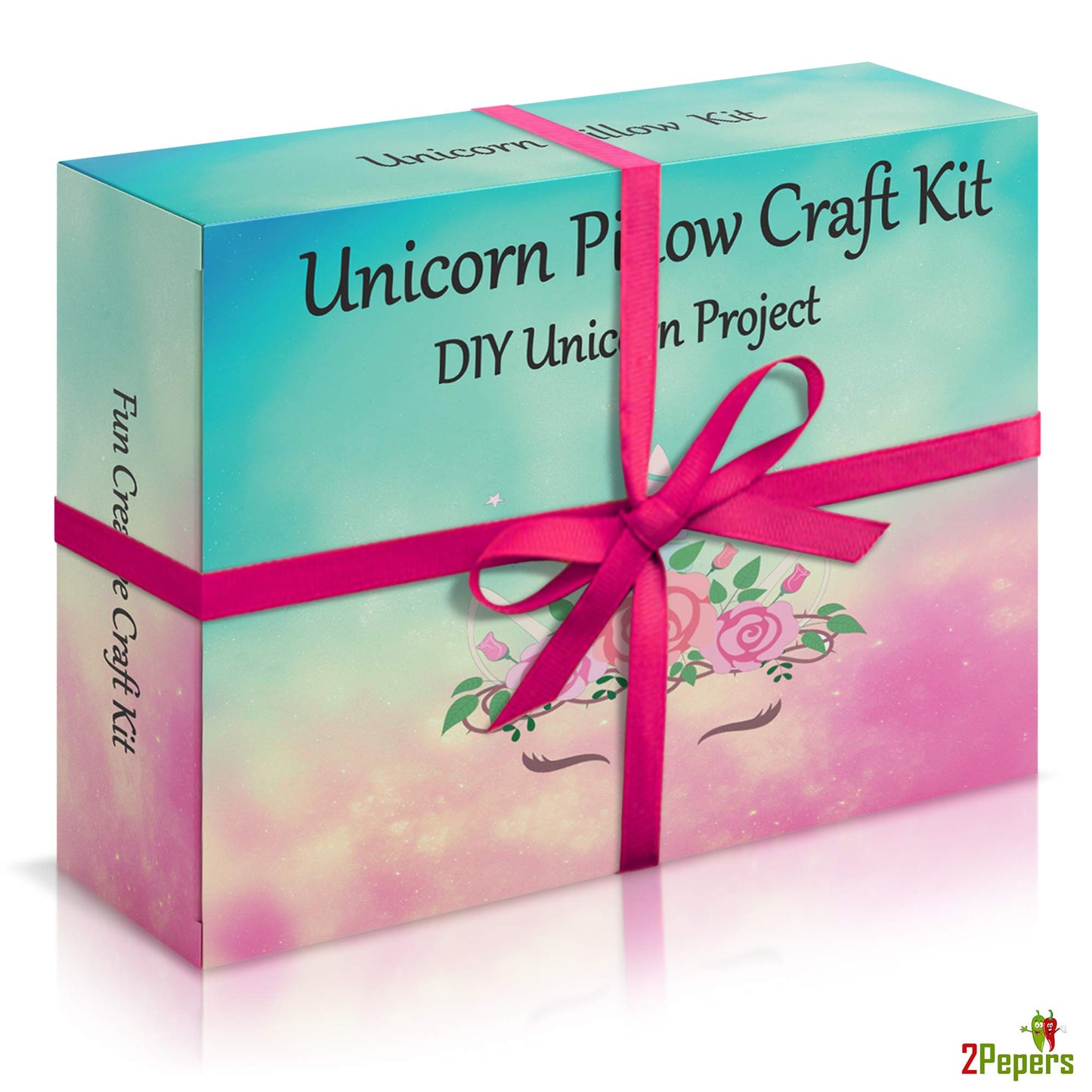 2Pepers Make Your Own Unicorn Pillow Kit - No-Sew Craft for Girls Aged 3-10
