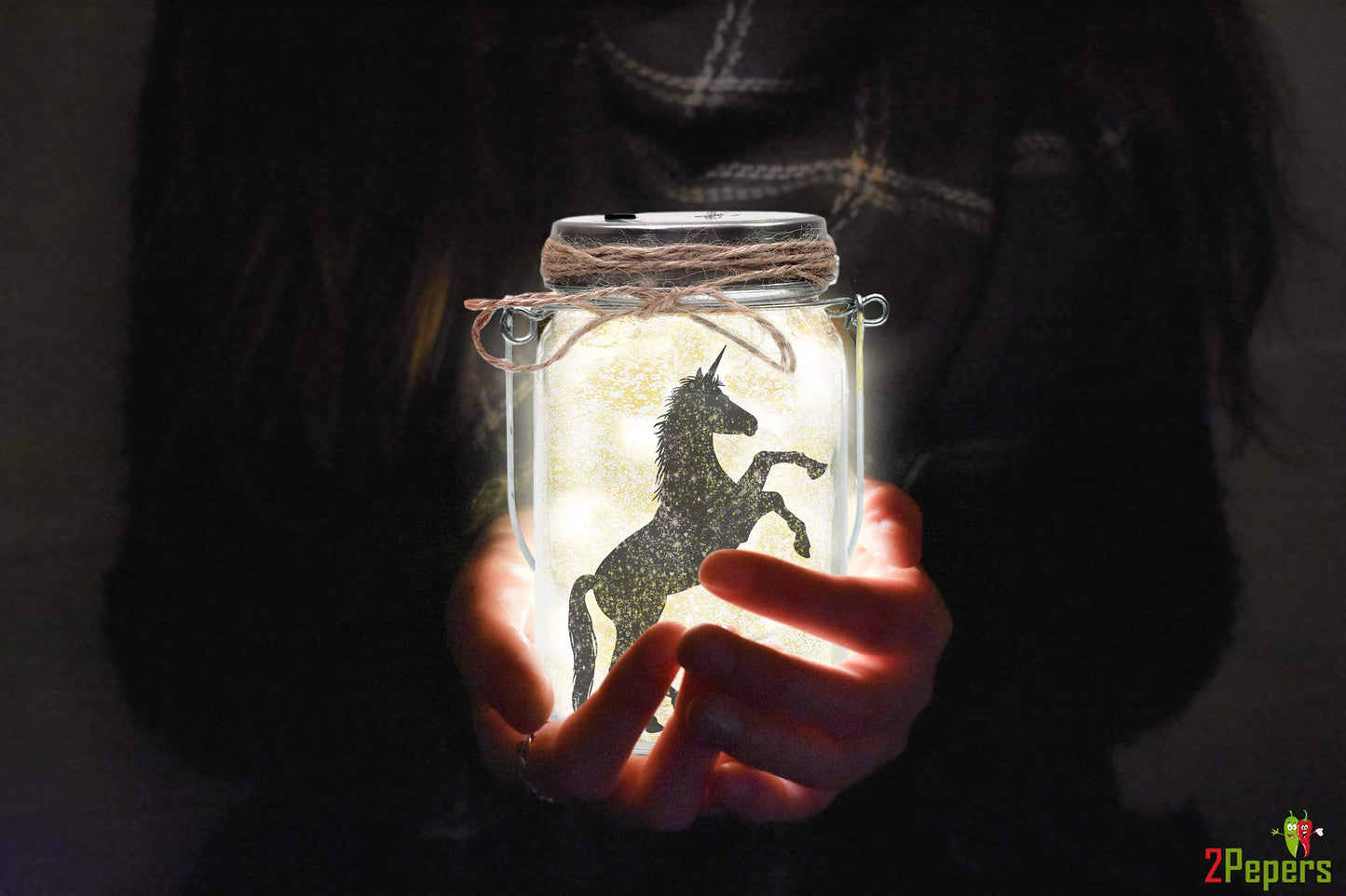 2Pepers DIY Fairy & Unicorn Nightlight Craft Kit (2 Pack) | Fairy Lantern Jars for Girls