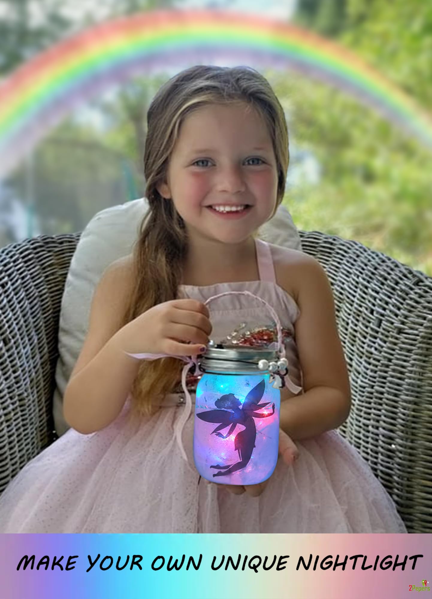 2Pepers Unicorn & Fairy Lantern Jar Kit – DIY Night Light Craft for Kids