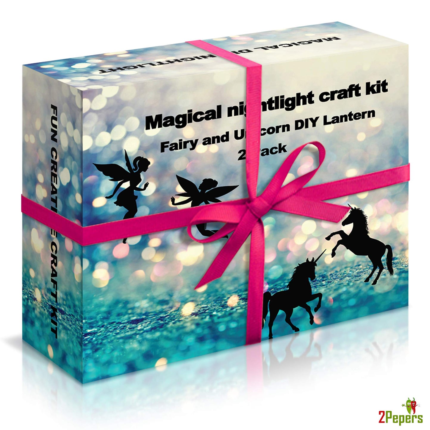 2Pepers DIY Fairy & Unicorn Nightlight Craft Kit (2 Pack) | Fairy Lantern Jars for Girls