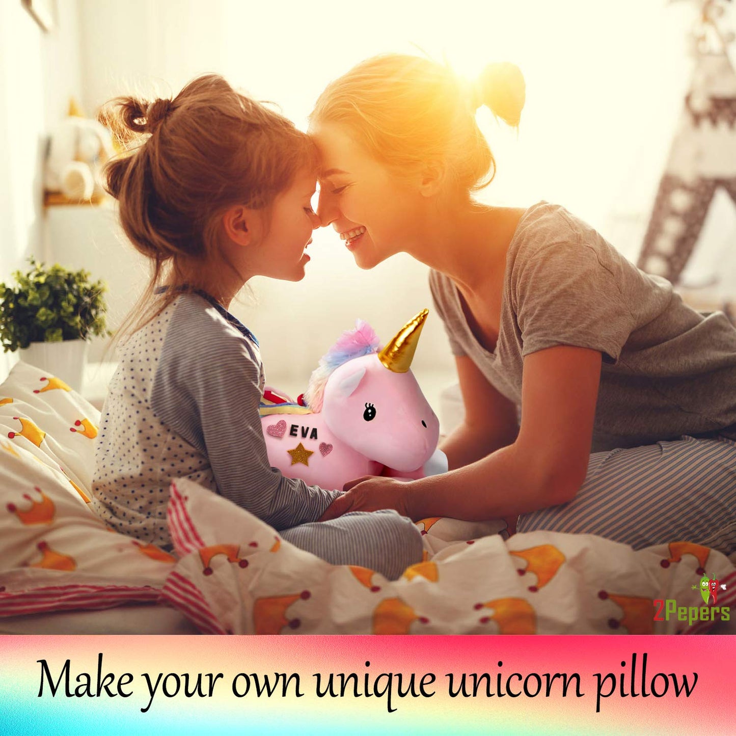 2Pepers Make Your Own Unicorn Pillow Kit - No-Sew Craft for Girls Aged 3-10