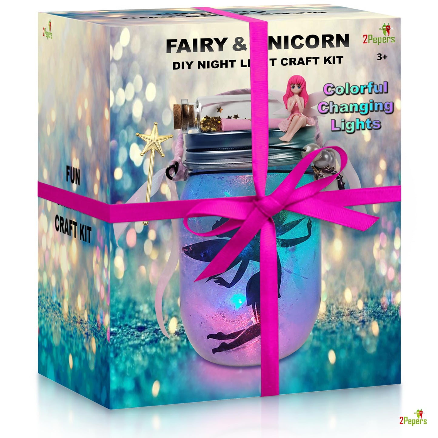 2Pepers Unicorn & Fairy Lantern Jar Kit – DIY Night Light Craft for Kids