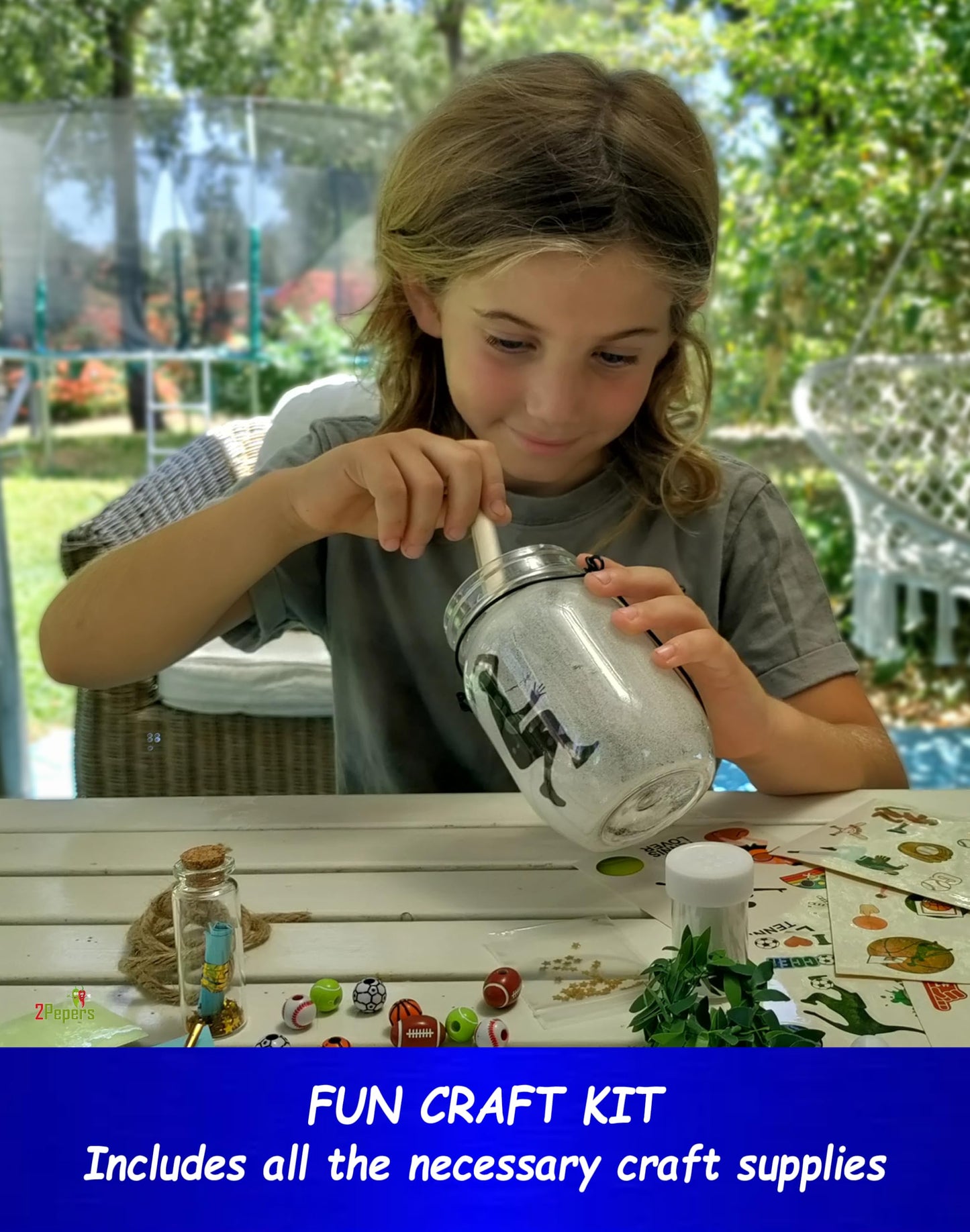 2Pepers Make Your Own Sports Night Light Lantern Jar – DIY Kids Craft Kit for Ages 4-12