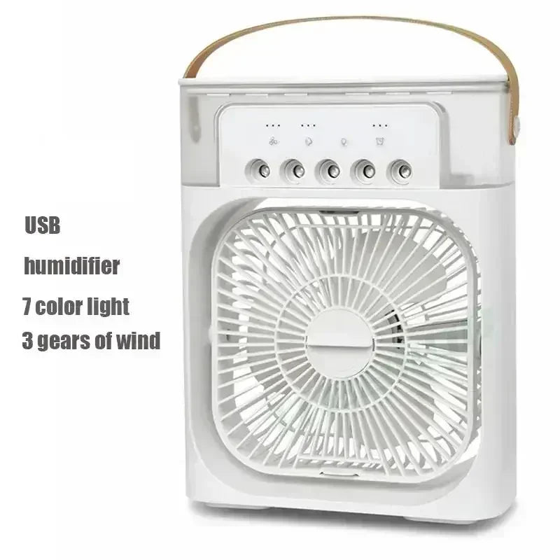 3-in-1 Portable Mini Air Cooler Fan - LED Night Light, Humidifier & Air Conditioner for Home & Office Use