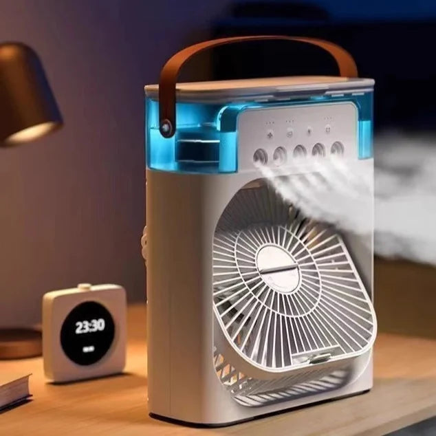 3-in-1 Portable Mini Air Cooler Fan - LED Night Light, Humidifier & Air Conditioner for Home & Office Use