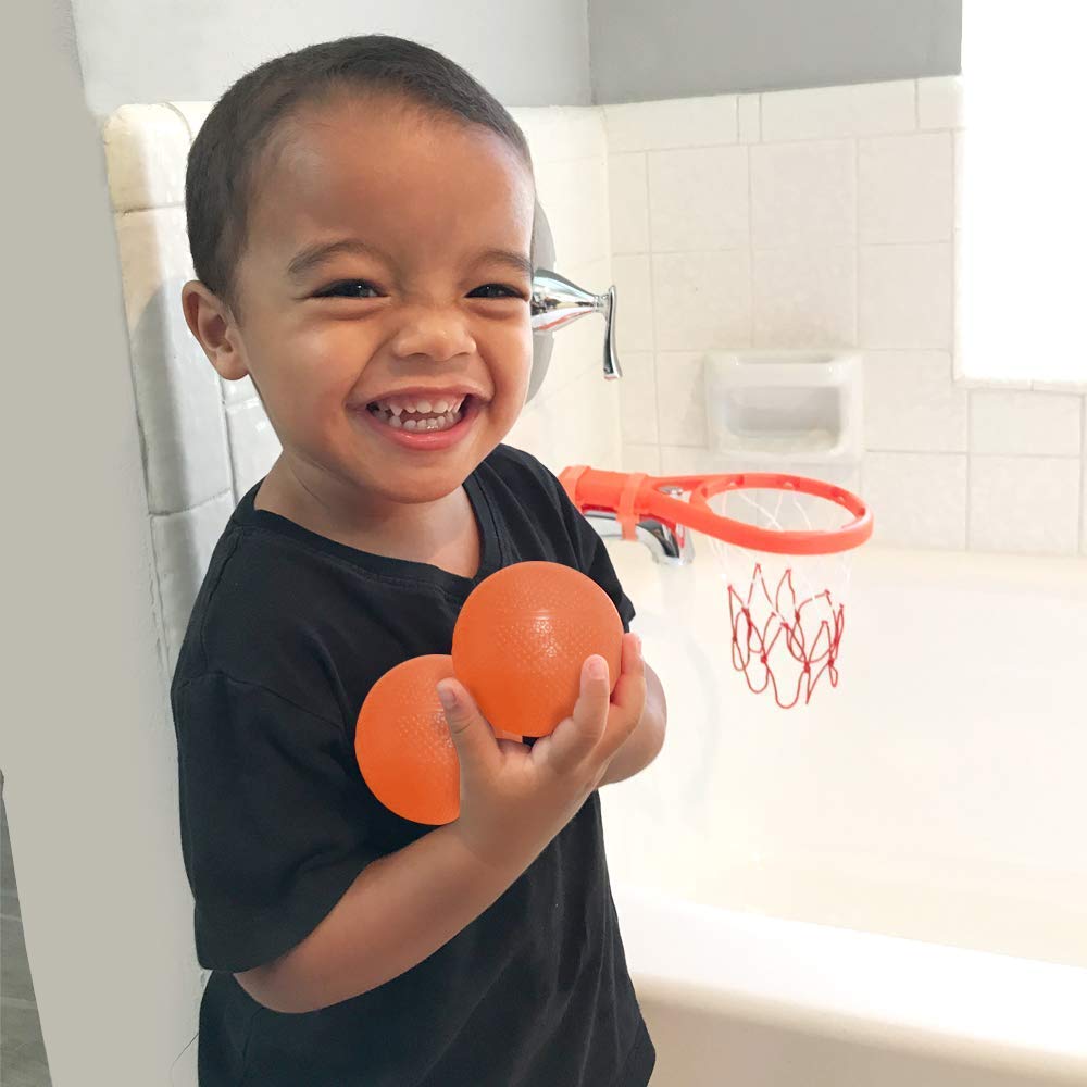 3 Bees & Me Bath Toy Basketball Hoop & Balls Set — Fun Tub Gift for Kids