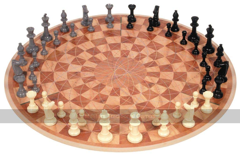 3 Man Chess — Three-Player Chess Game with Hinged Round Board