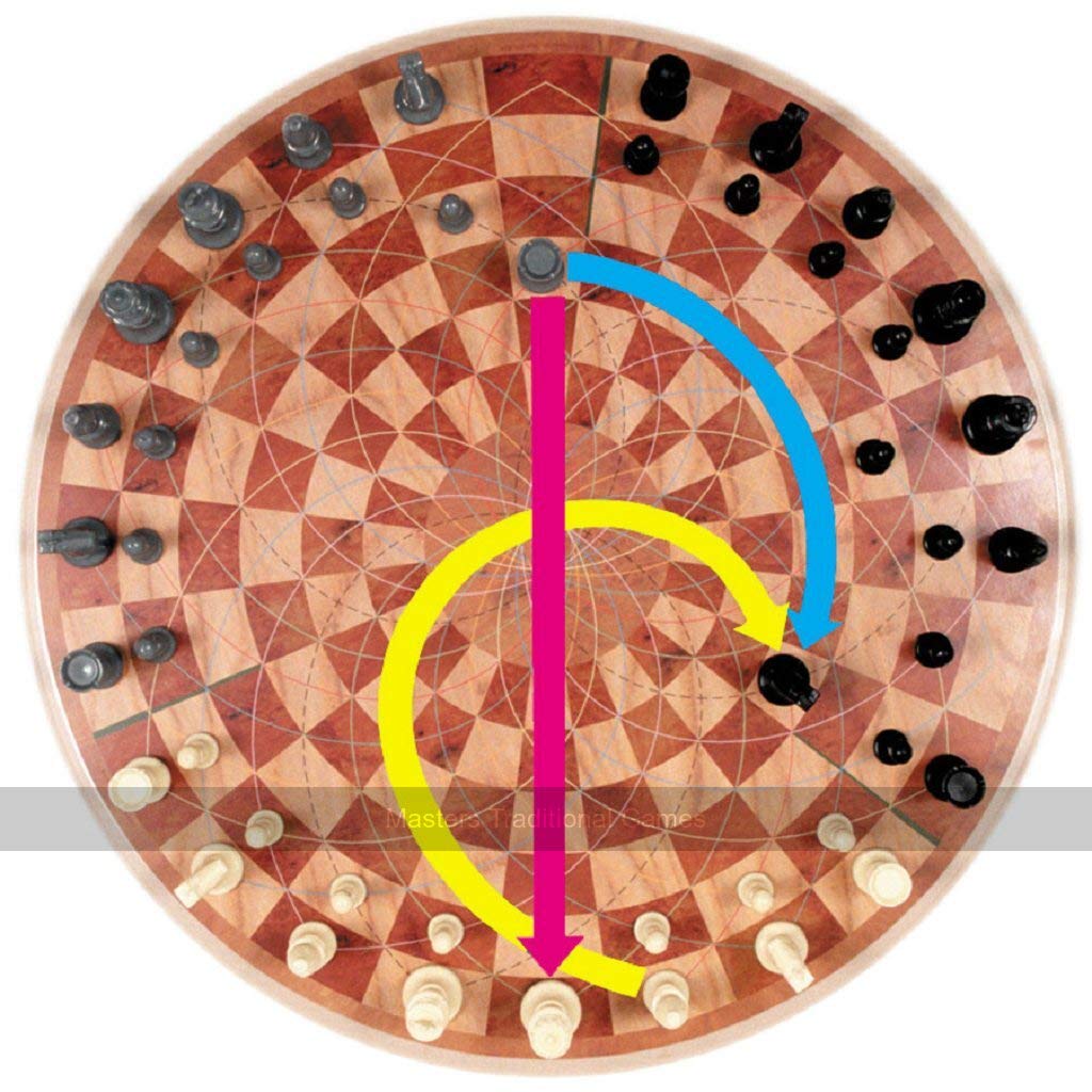 3 Man Chess — Three-Player Chess Game with Hinged Round Board