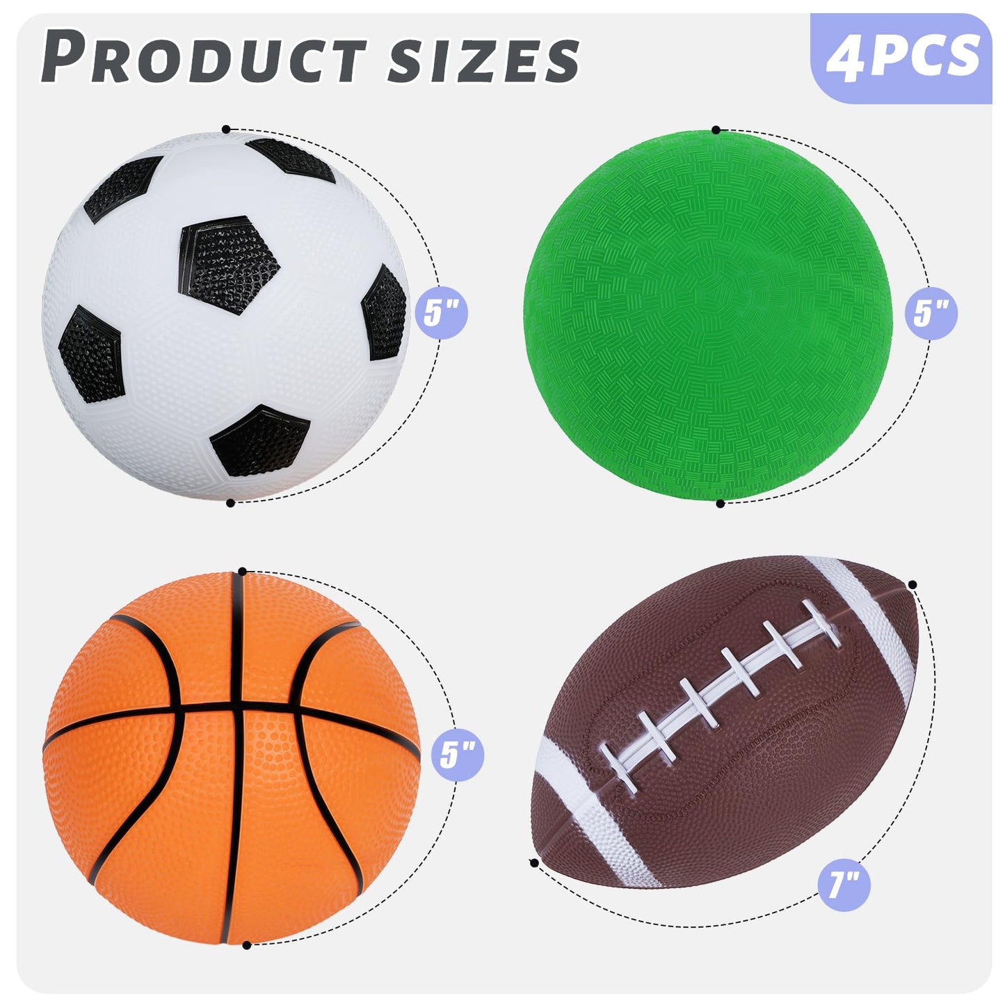 3 Otters 4-Pack Sports Balls for Toddlers & Kids – 5-Inch Indoor/Outdoor Play