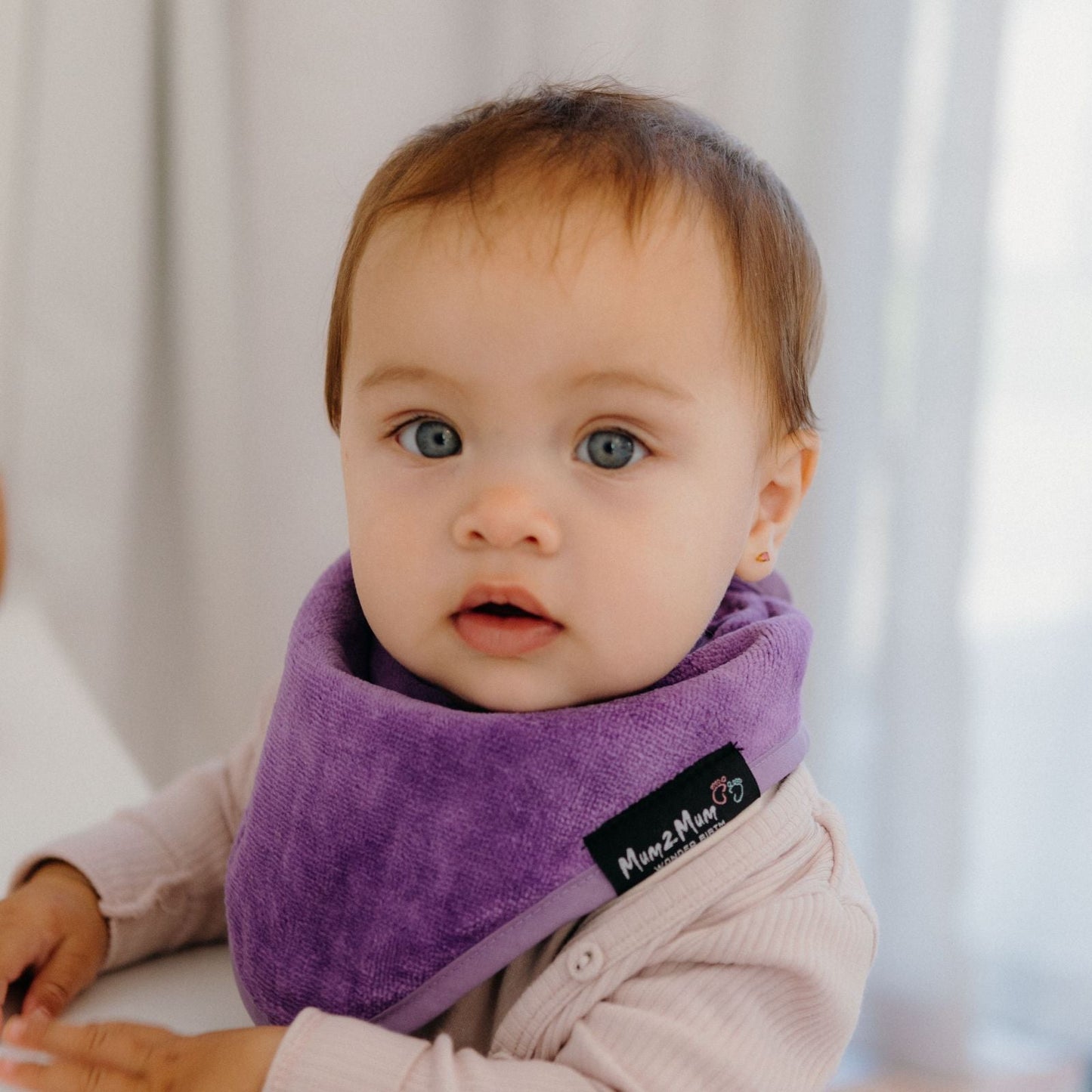 3 PACK - Mum 2 Mum Bandana Style Wonder Bibs - Cerise / Purple / Baby Pink