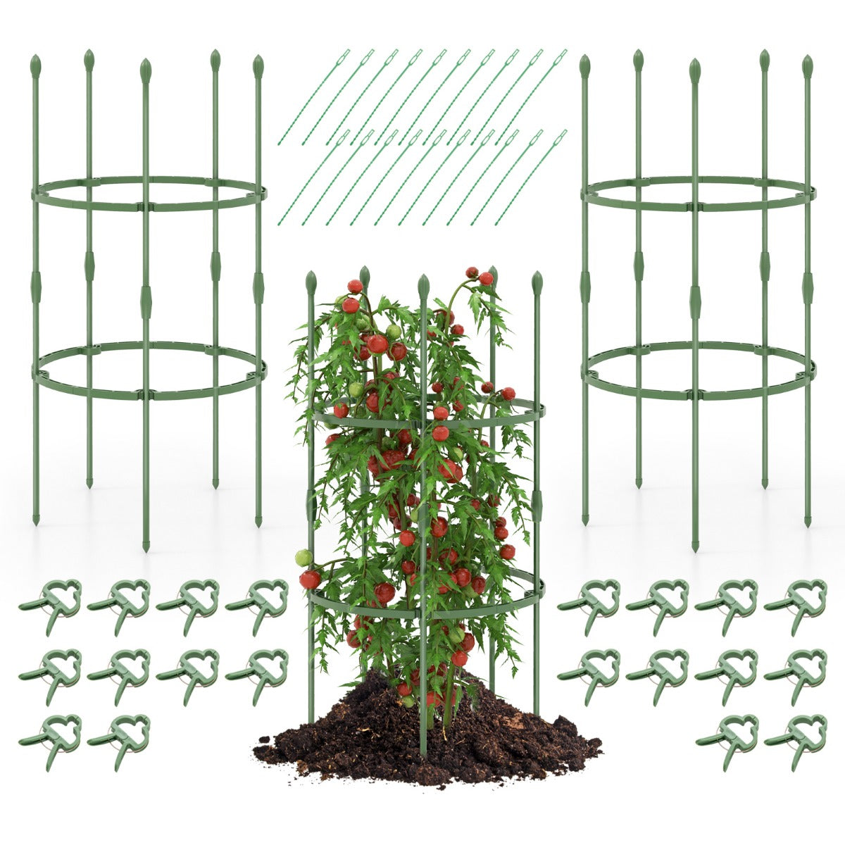 3-Pack Garden Trellis for Climbing Vines Flowers Potted Plants Vegetables Fruits-M
