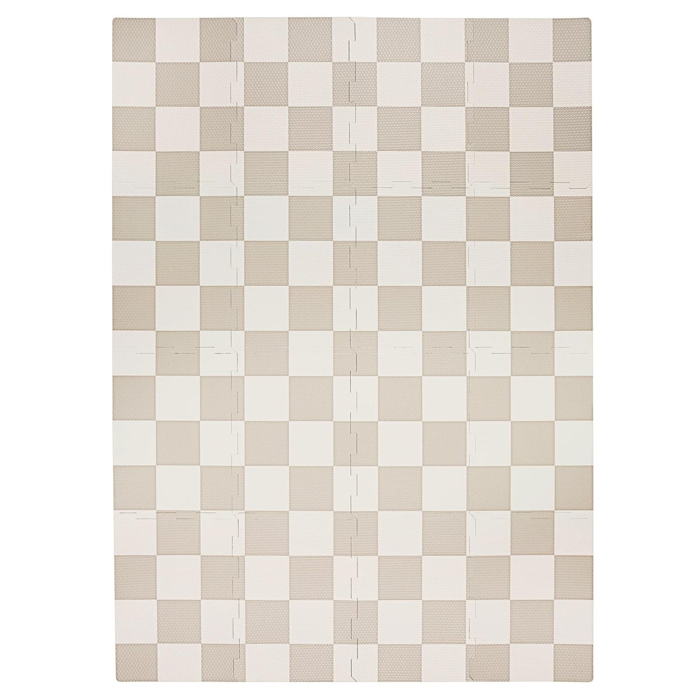 3 Sprouts Baby Foam Play Mat – Interlocking Tiles, Non-Toxic, Waterproof, Beige Checkerboard