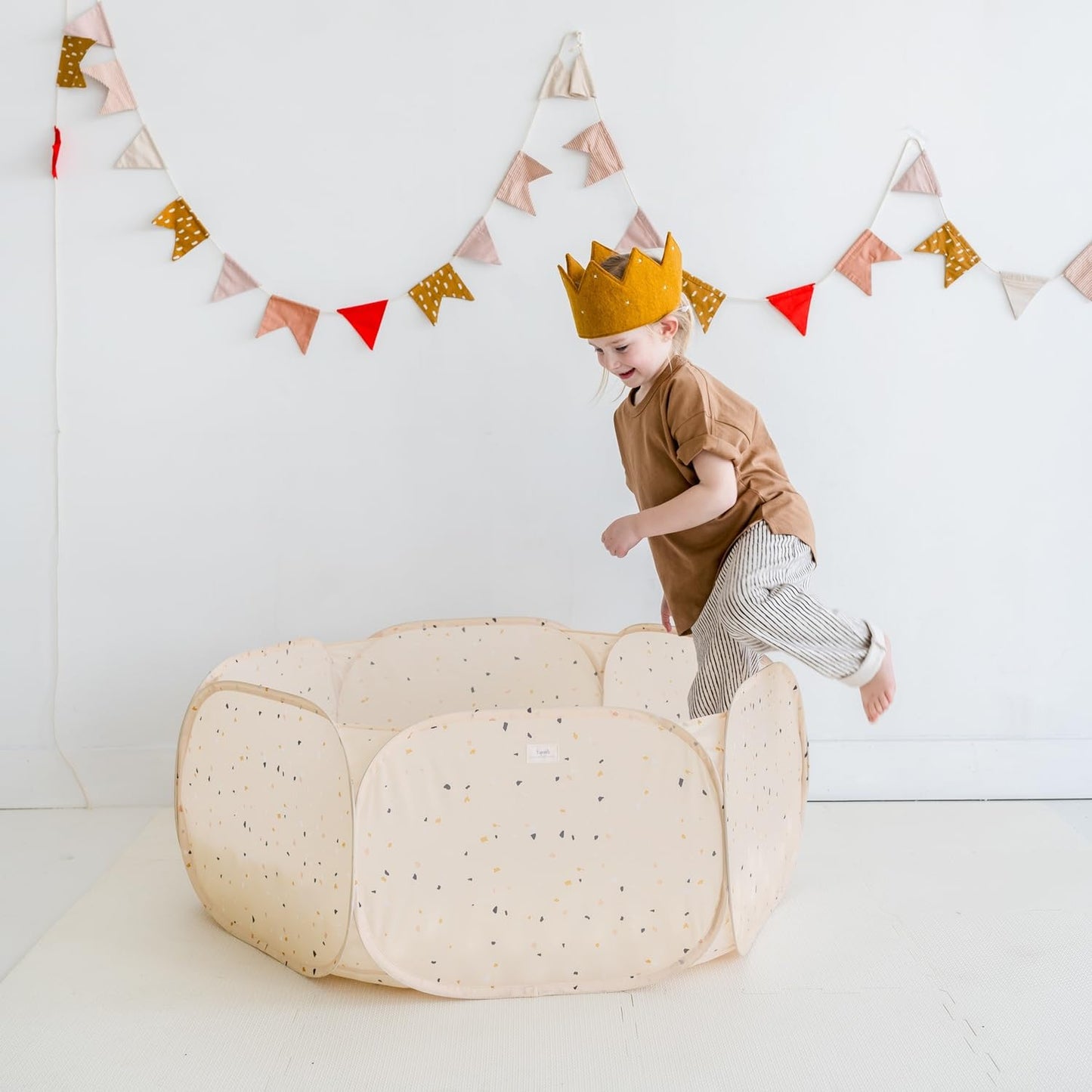 3 Sprouts Kids Ball Pit – Pop-Up Indoor/Outdoor Play Pit (Terrazzo Beige)