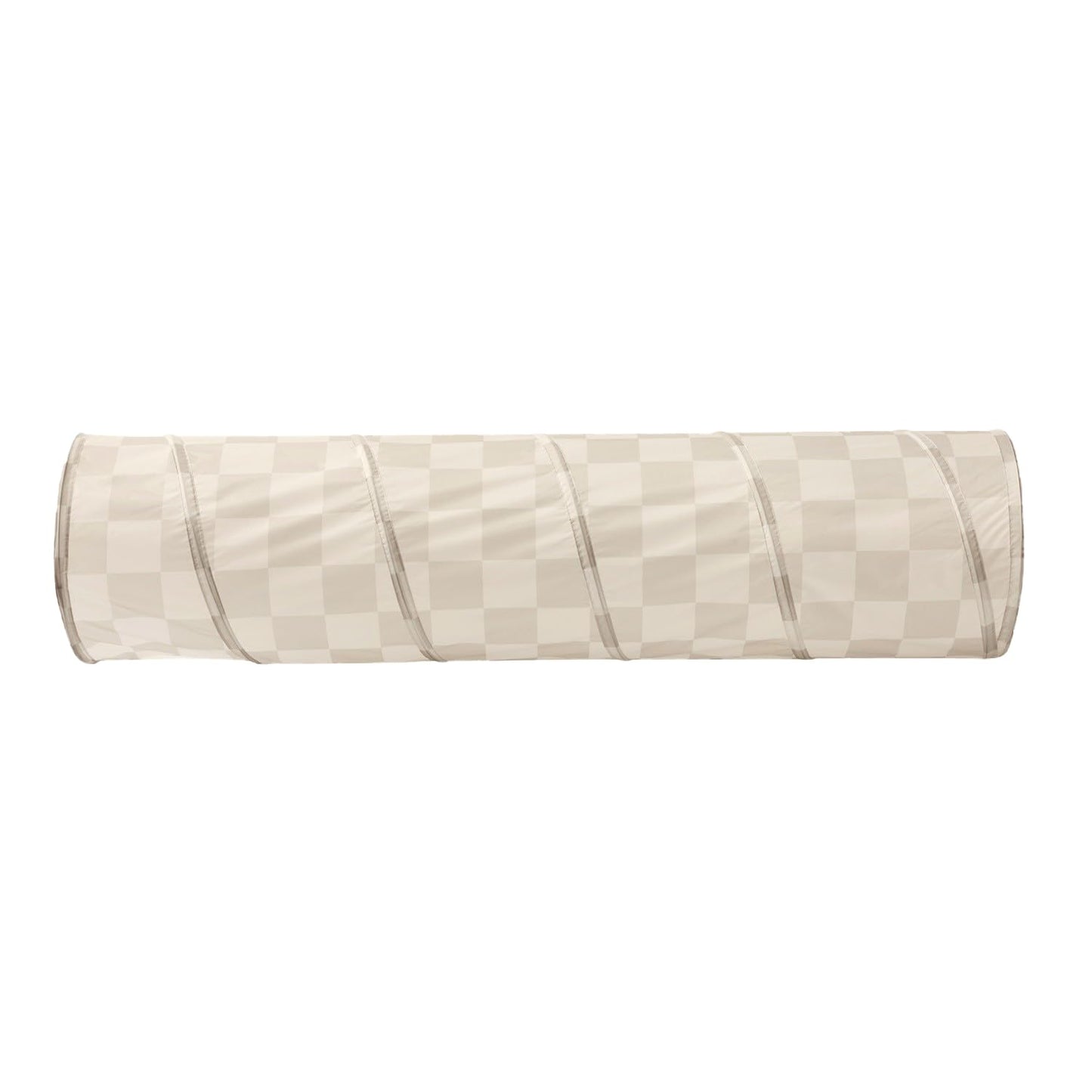 3 Sprouts Kids Play Tunnel - Pop Up Collapsible Indoor Tunnel (Checkered Beige)