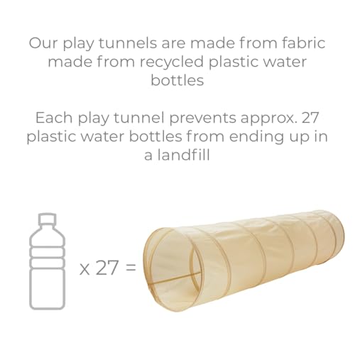 3 Sprouts Play Tunnel – Pop Up Indoor Crawl Tunnel, Recycled Fabric, Checkered Green
