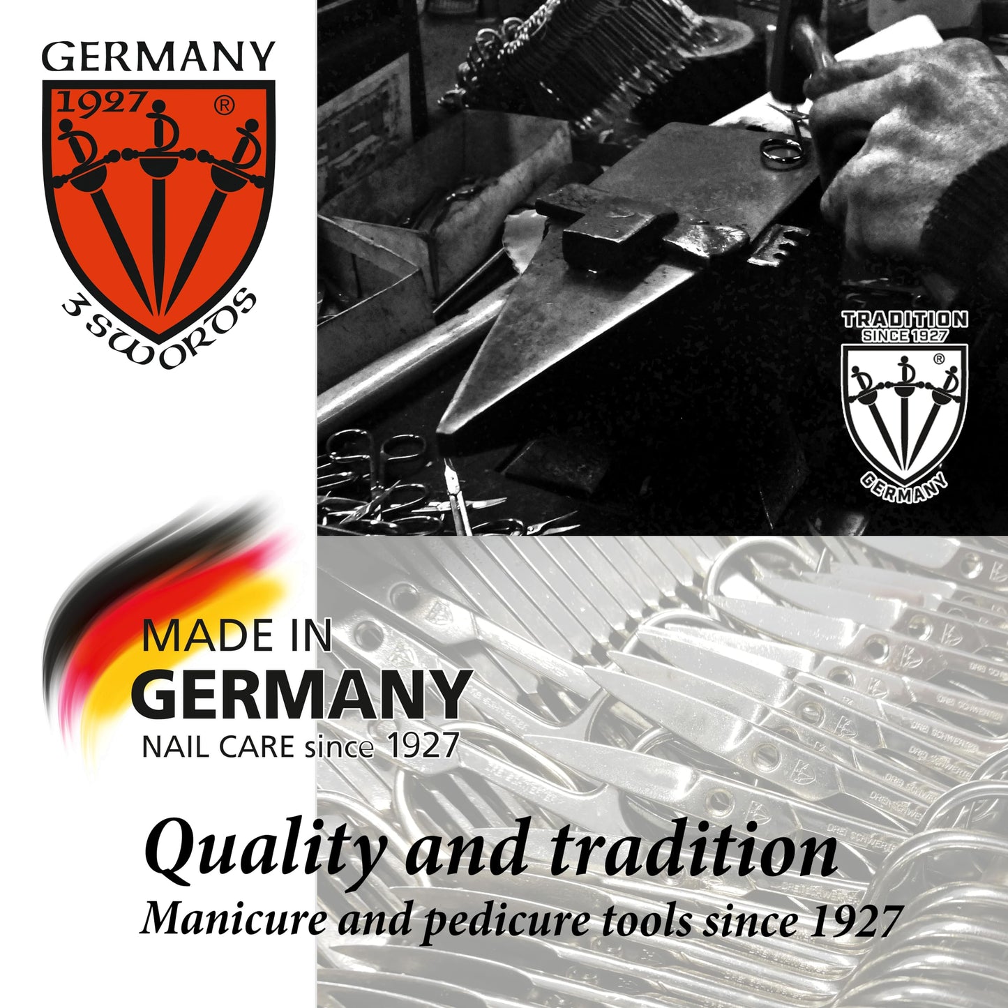 3 Swords Germany – 3-Piece Manicure & Pedicure Kit | Solingen Made, Leather Case Gift Box
