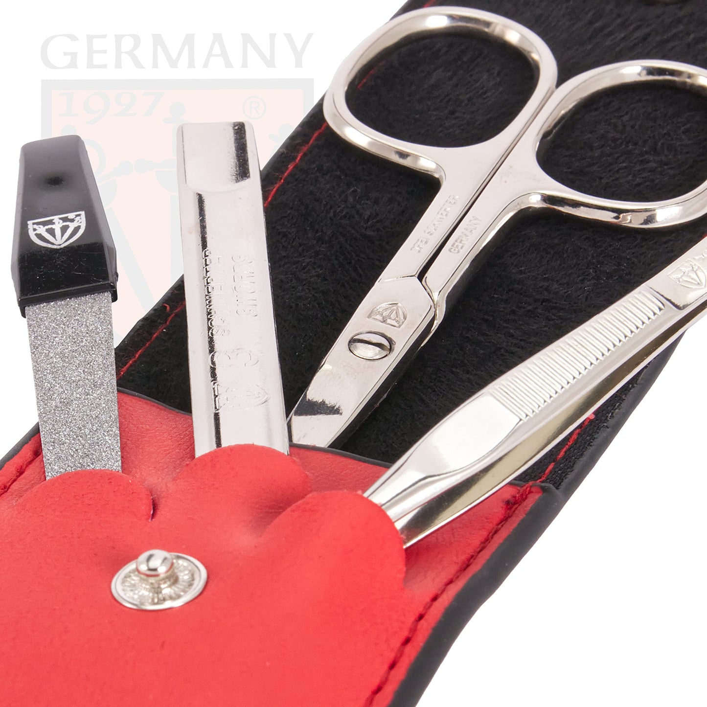 3 Swords Germany – 3-Piece Manicure & Pedicure Kit | Solingen Made, Leather Case Gift Box