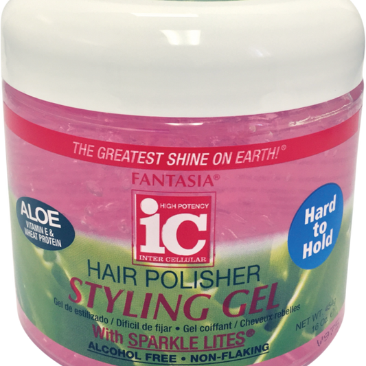 Fantasia IC Hair Polisher Aloe Styling Gel - Hard To Hold for Ultimate Control & Shine 454g/16.01 oz
