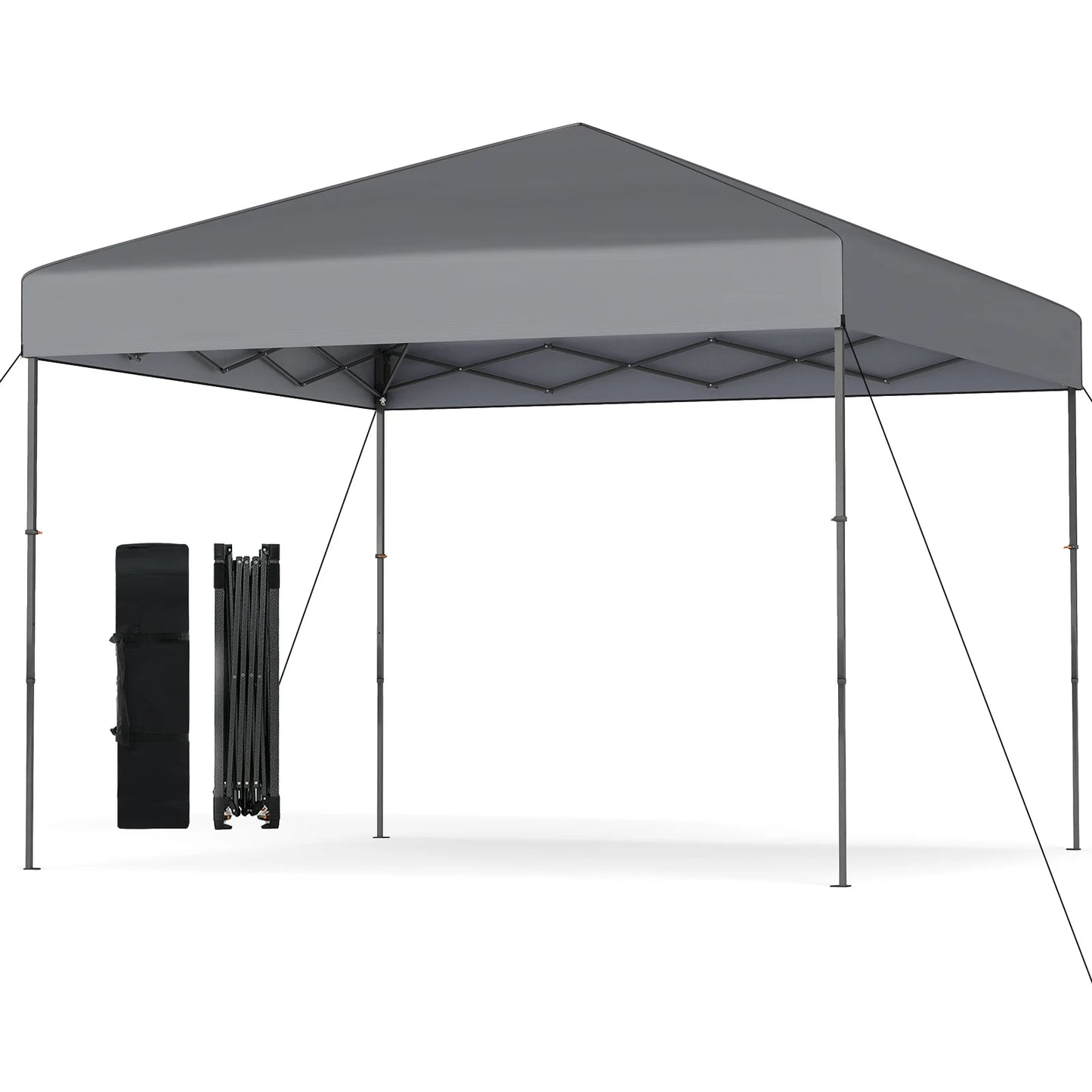 300 x 295 cm Pop up Canopy Tent with Portable Carrying Bag and Wind Ropes-Blue