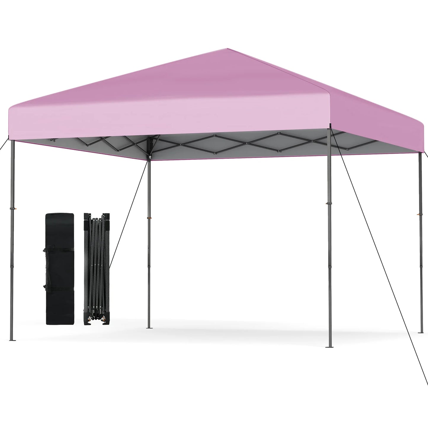 300 x 295 cm Pop up Canopy Tent with Portable Carrying Bag and Wind Ropes-Blue
