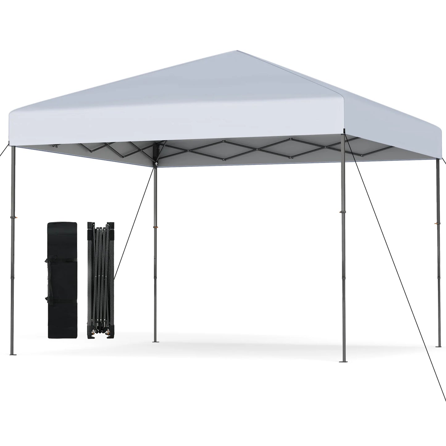 300 x 295 cm Pop up Canopy Tent with Portable Carrying Bag and Wind Ropes-Blue