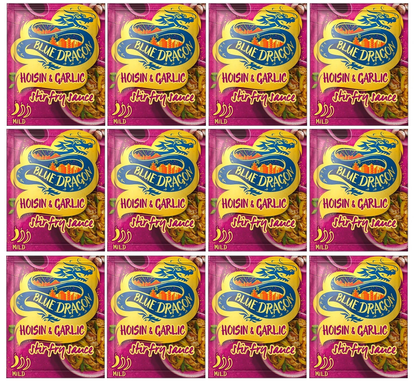 12 x Blue Dragon Hoisin & Garlic Stir Fry Sauce 120G