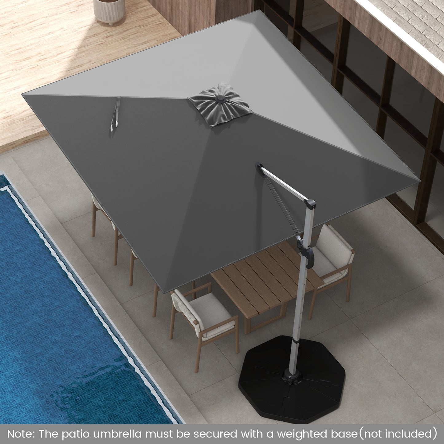 300cm Patio Cantilever Umbrella with 360° Rotation and Adjustable Tilt-Beige