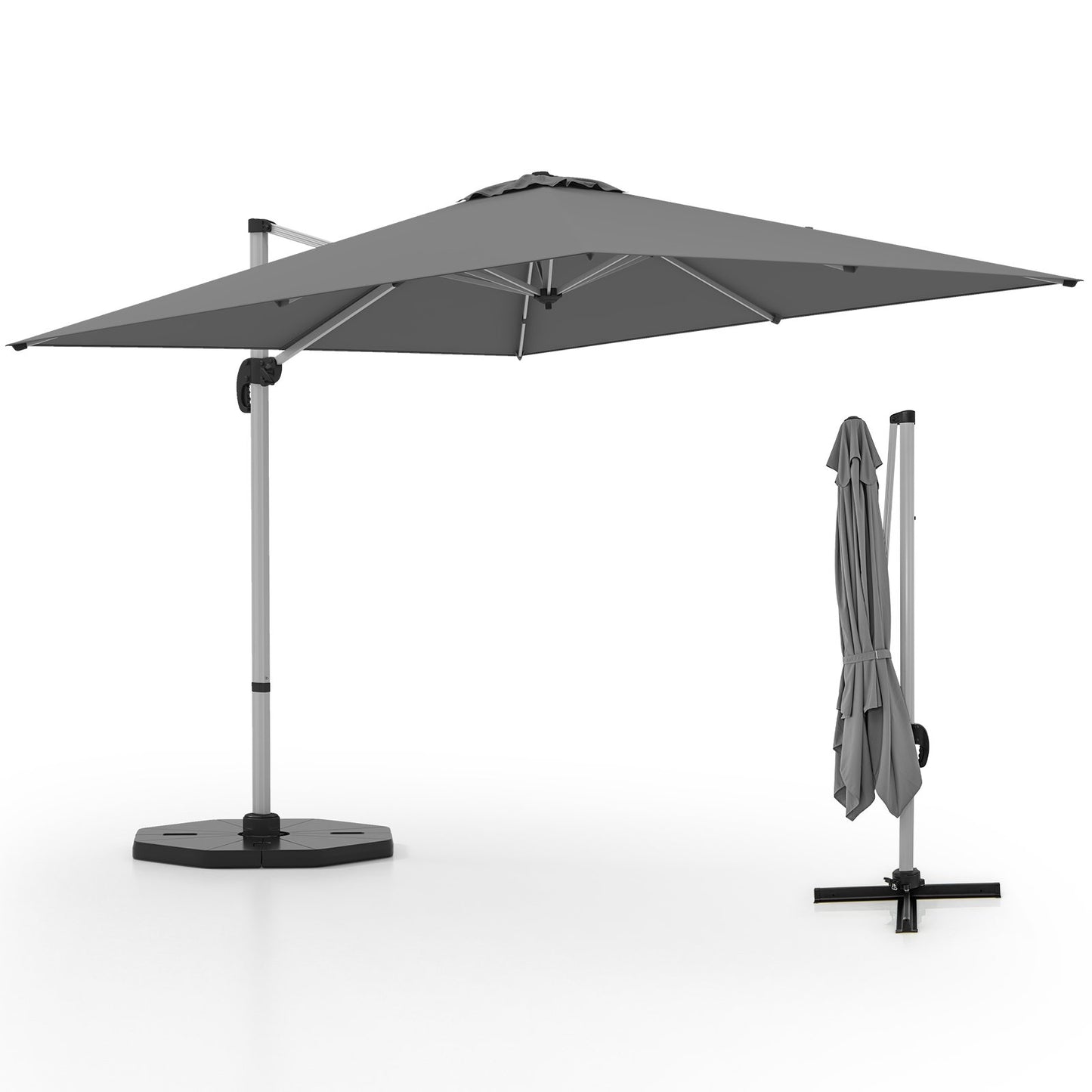 300cm Patio Cantilever Umbrella with 360° Rotation and Adjustable Tilt-Beige