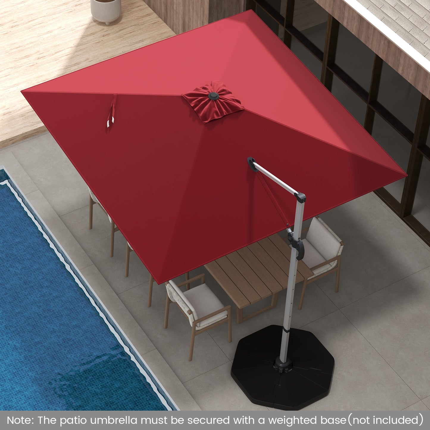 300cm Patio Cantilever Umbrella with 360° Rotation and Adjustable Tilt-Beige