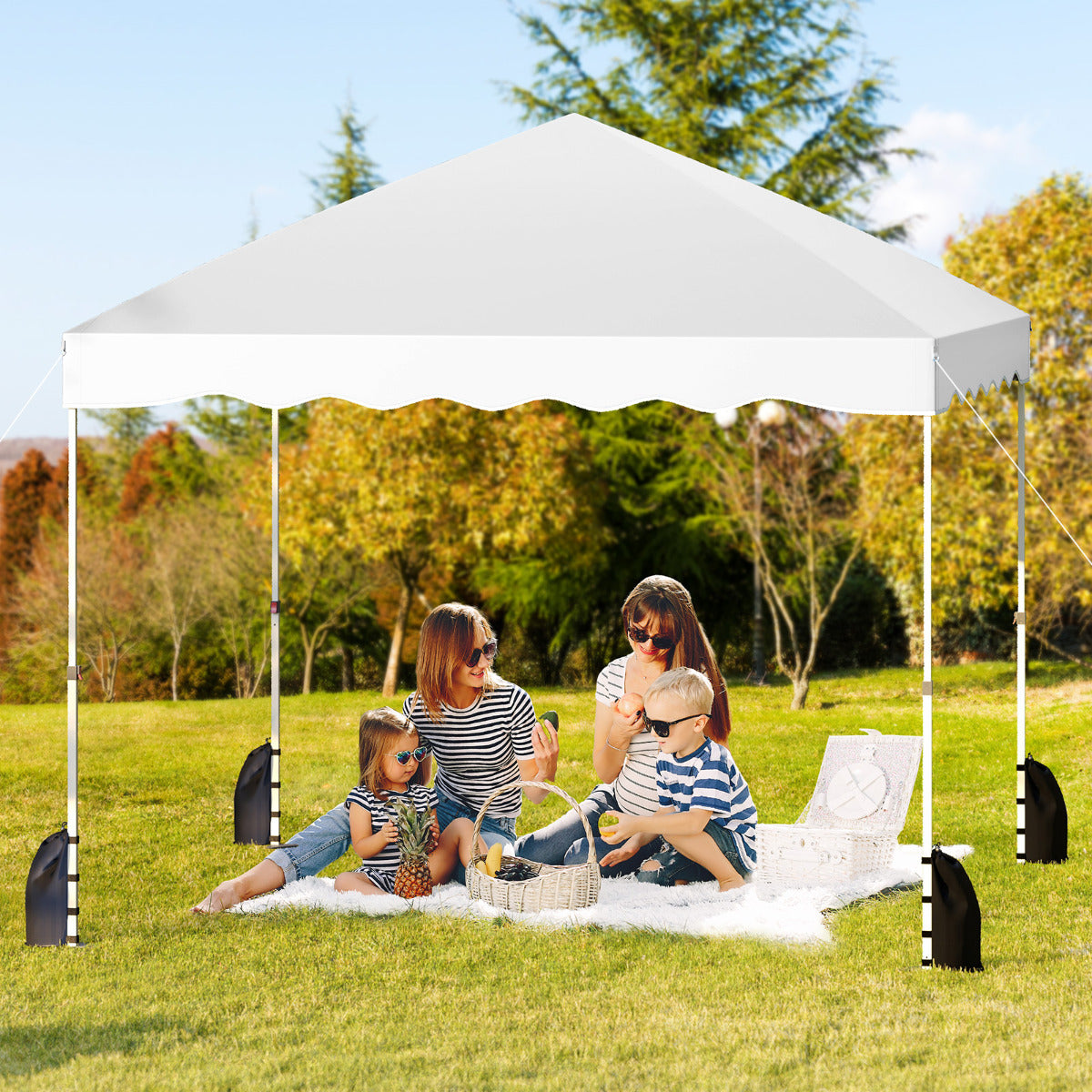 300 x 300 cm Pop up Canopy Tent with Wheeled Bag-Blue